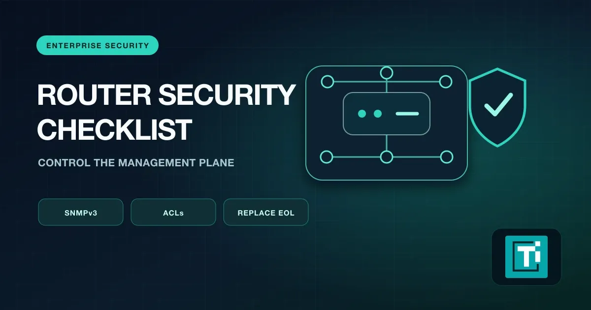 NSA Router Security Checklist for Enterprise Networks