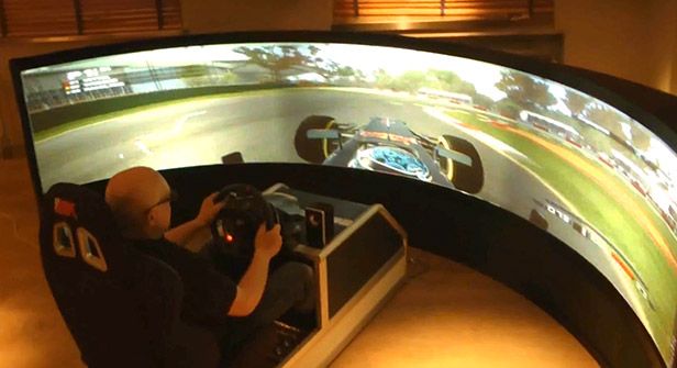 160-inch curved screen has everything but the wind in your face for F1 gaming fanatics